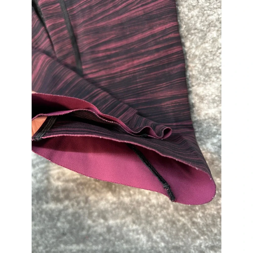 Lululemon Pace Rival Crop Women Size 10 Burgundy Black Space‎ Dye Leggings